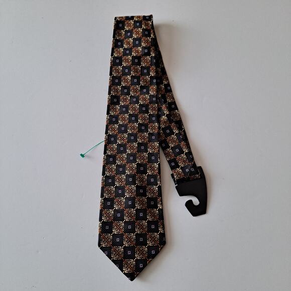 Robert Talbott Best of Class Black Gold Multi Extra Long Textured Tie One Size - Picture 6 of 10